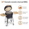 Boss Grill The Egg XL - 22 Inch Ceramic Kamado Style Charcoal Egg BBQ Grill - with Free Cover &amp; Pizza Stone