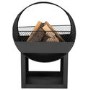 electriQ Outdoor Fireplace Style Fire Pit – Wood & Charcoal Garden Log Burner