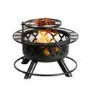 electriQ Wood or Charcoal Burning Fire Pit with BBQ Grill Function