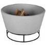 electriQ Round Stone Wood Burning Fire Pit - Light Grey