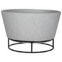 electriQ Round Stone Wood Burning Fire Pit - Light Grey