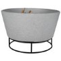 electriQ Round Stone Wood Burning Fire Pit - Light Grey