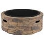 Refurbished electriQ Cast Stone Round Base Wood Burning Garden Fire Pit Brown