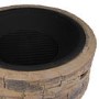 Refurbished electriQ Cast Stone Round Base Wood Burning Garden Fire Pit Brown