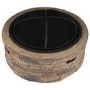 Refurbished electriQ Cast Stone Round Base Wood Burning Garden Fire Pit Brown