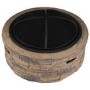 electriQ Cast Stone Round Base Wood Burning Garden Fire Pit - Brown