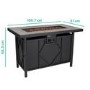 electriQ Gas Flame Outdoor Fire Pit Table - Rectangular with Grey Tiles