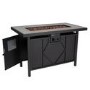 electriQ Gas Flame Outdoor Fire Pit Table - Rectangular with Grey Tiles