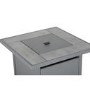 electriQ Outdoor Gas Flame Fire Pit Table - Square in Grey Metal Rattan Effect