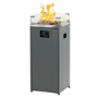 Refurbished electriQ Outdoor Gas Flame Fire Pit - Tall Design in Grey