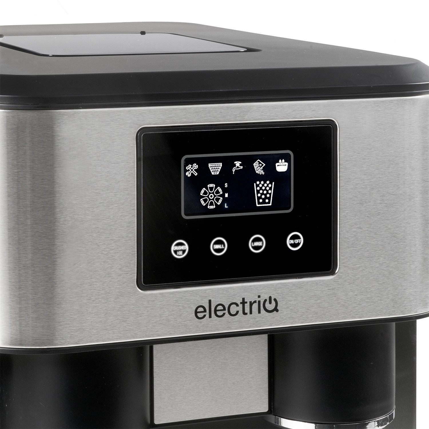 Electriq Countertop Ice Maker With Ice Crusher And Water Dispenser In Stainless Steel Black Electriq Electriq Countertop Ice Maker With Ice Crusher And Water Dispenser In Stainless Steel Black Electriq