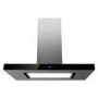 electriQ 90cm Island Cooker Hood with LED Panel - Black Glass