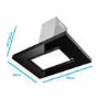 electriQ 90cm Island Cooker Hood with LED Panel - Black Glass