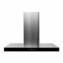 electriQ 90cm Island Cooker Hood with LED Panel - Black Glass
