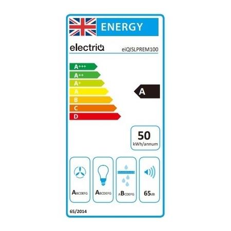 electriQ 100cm Curved Glass Island Cooker Hood - Stainless Steel