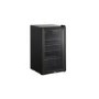 GRADE A3 - electriQ 128 Can Capacity Drinks Fridge Black With Glass Front