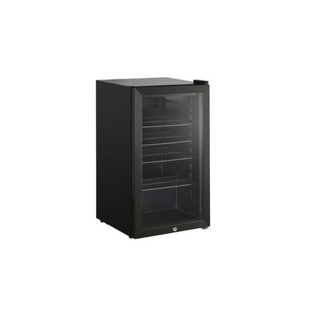 GRADE A3 - electriQ 128 Can Capacity Drinks Fridge Black With Glass Front