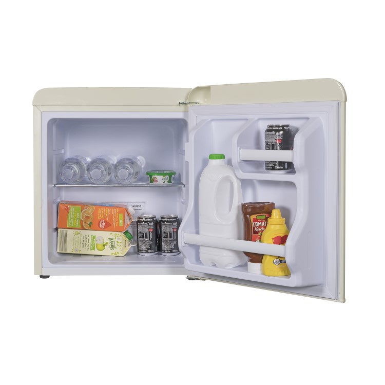 electriQ 45 Litre Freetanding Table Top Fridge Retro 48cm Wide - Cream