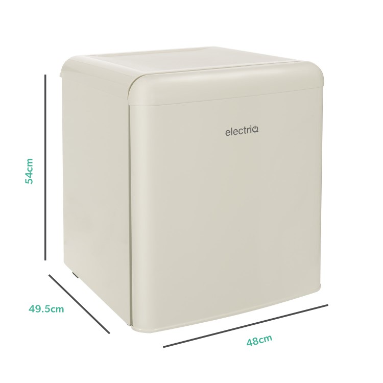 electriQ 45 Litre Freetanding Table Top Fridge Retro 48cm Wide - Cream