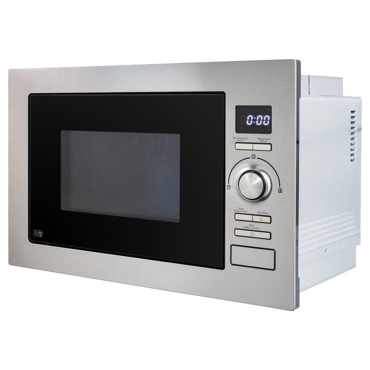 electriQ Built-In 900W Microwave with Grill - Stainless Steel