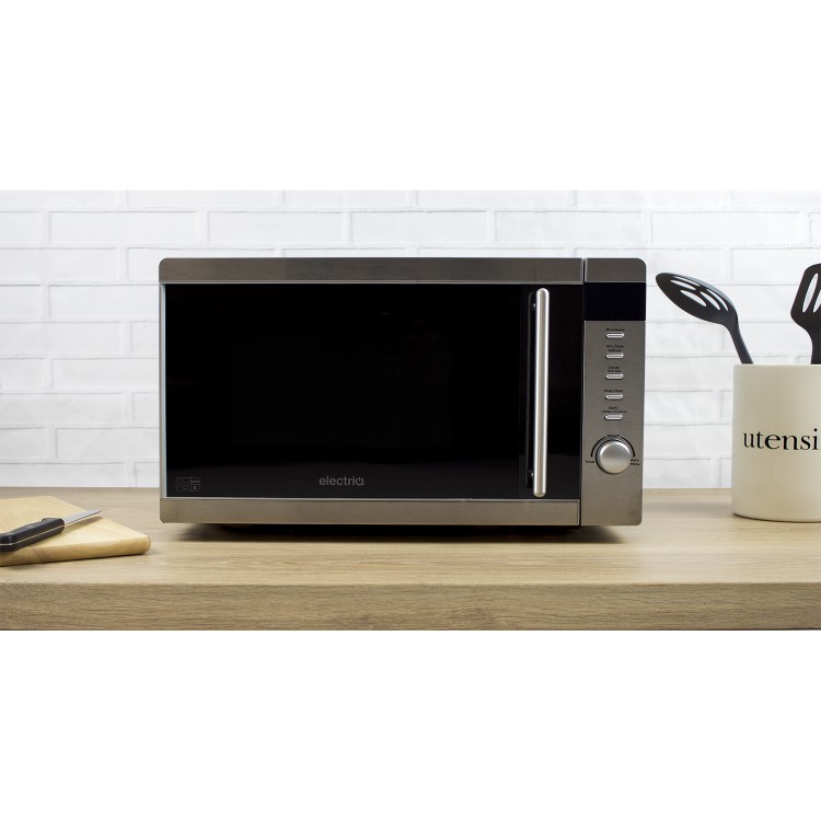 GRADE A2 - electriQ 20L 800W Freestanding Microwave with Digital Display in Stainless Steel - EIQMW20LSS