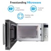 electriQ 20L 800W Freestanding Microwave with Digital Display - Stainless Steel