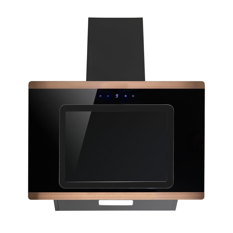 electriQ 60cm Sloping Black Copper Rose Gold Cooker Hood
