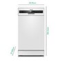 Refurbished electriQ eqdw45pw 10 Place Freestanding Slimline Dishwasher White