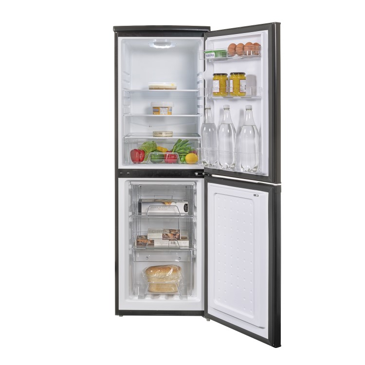 electriQ 173 Litre 50/50 Freestanding Fridge Freezer - Black