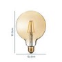 electriQ Dimmable Smart Wifi Filament Globe Bulb Large with E27 screw base - Smoked Amber finish - Alexa & Google Home compatible