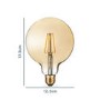 electriQ Dimmable Smart Wifi Filament Globe Bulb Large with E27 screw base - Smoked Amber finish - Alexa & Google Home compatible