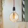 electriQ Dimmable Smart Wifi Filament Globe Bulb Large with E27 screw base - Smoked Amber finish - Alexa & Google Home compatible