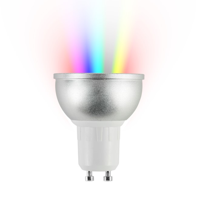 GRADE A1 - electriQ Smart dimmable colour Wifi Bulb with GU10 short spotlight fitting - Alexa & Google Home compatible