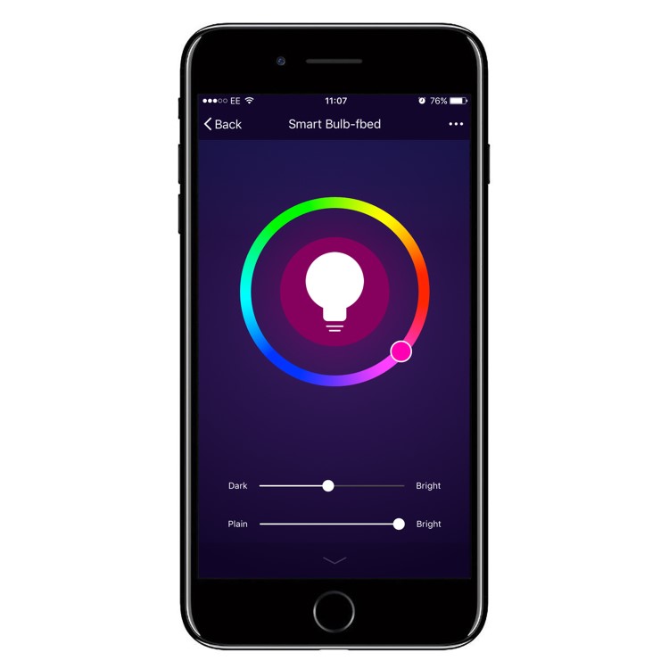 GRADE A1 - electriQ dimmable colour Smart Wifi Bulb with B22 bayonet ending - Alexa & Google Home compatible