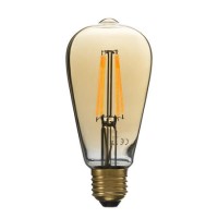 Box Opened electriQ ST64 Smart dimmable Wifi filament bulb with E27 screw fitting - Smoked Amber finish