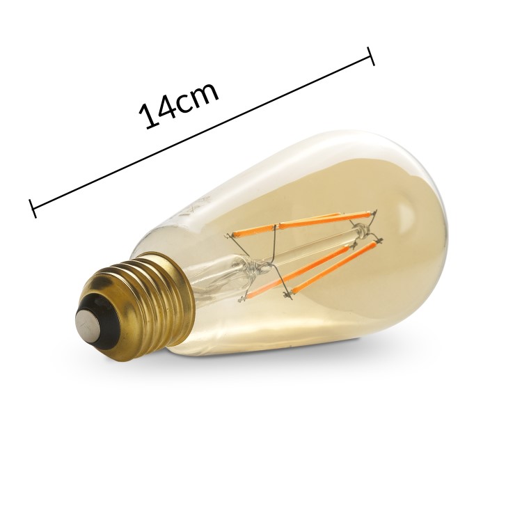 Box Opened electriQ ST64 Smart dimmable Wifi filament bulb with E27 screw fitting - Smoked Amber finish