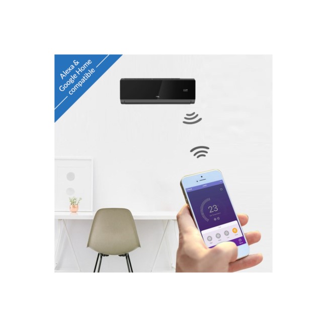 electriQ Iqool Multi-Split 2 x 12000 BTU Smart Wall Mounted Heat Pump Air  Conditioner Bundle - Two Indoor Units Single Outdoor Unit and Pipe Kits  Included - Black | electriQ