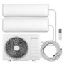 electriQ iQool Multi-Split 2 x 12000 BTU Smart Wall Mounted Split Air Conditioner with Heat Pump - Pipe Kits Included