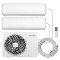 electriQ iQool Multi-Split 2 x 12000 BTU Smart Wall Mounted Split Air Conditioner with Heat Pump - Pipe Kits Included