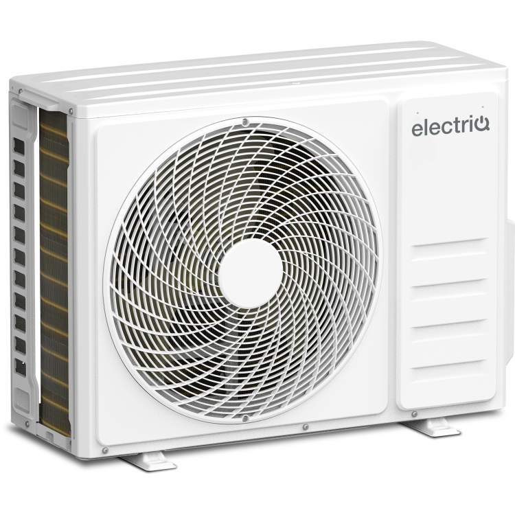 electriQ iQool Multi-Split 2 x 9000 BTU Smart Wall Mounted Heat Pump Air Conditioner Bundle - Two Indoor Units Single Outdoor Unit and Pipe Kits Included - Black