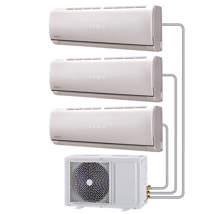 electrIQ 3 x 9000 BTU Wall Mounted Air Conditioner with Heating Function