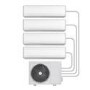 GRADE A1 - electriQ iQool Multi-Split 4 x 12000 BTU Smart Wall Mounted Air Conditioner with Heat Pump - Pipe Kits Included