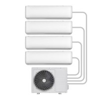 GRADE A1 - electriQ iQool Multi-Split 4 x 12000 BTU Smart Wall Mounted Air Conditioner with Heat Pump - Pipe Kits Included
