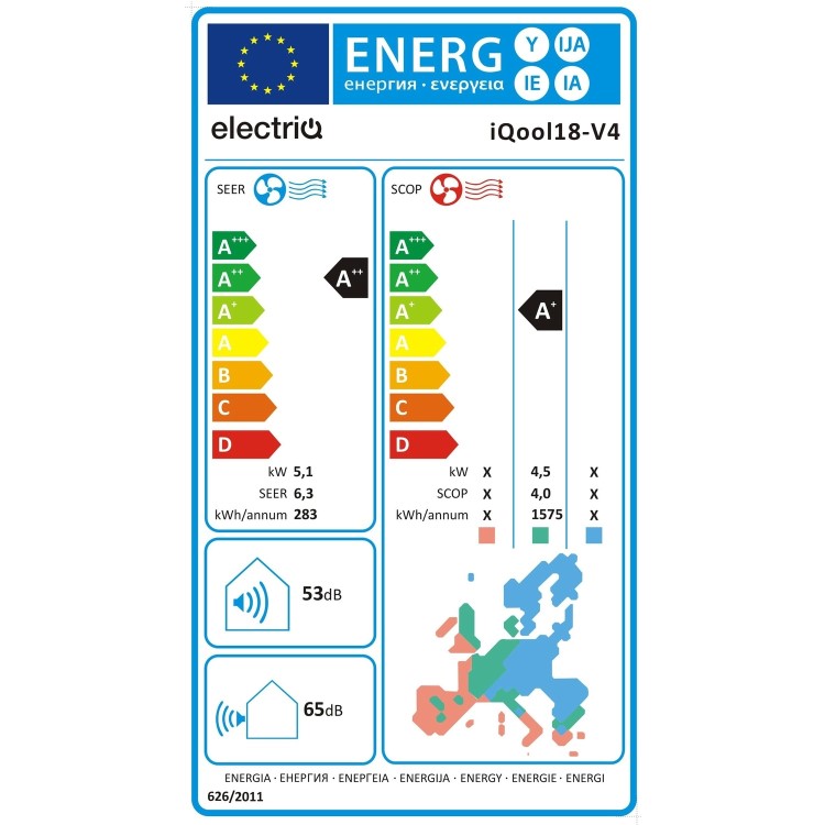 electriQ IQool 18000 BTU Smart A+++ Wall Split Air Conditioner with Wall Bracket and Full Installation Included