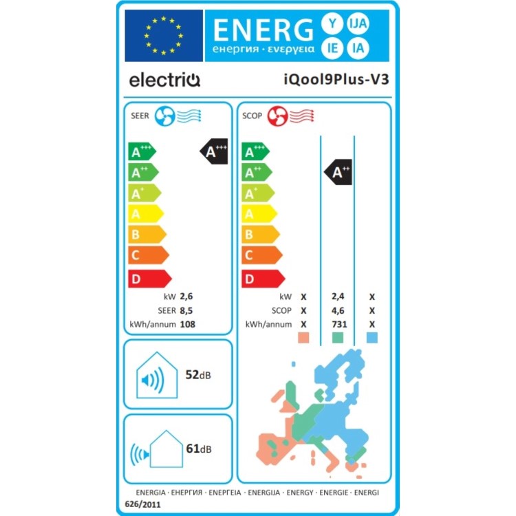 Iqool electriQ iQool 9000 BTU Smart A+++ Wall Mounted Split Air Conditioner ...