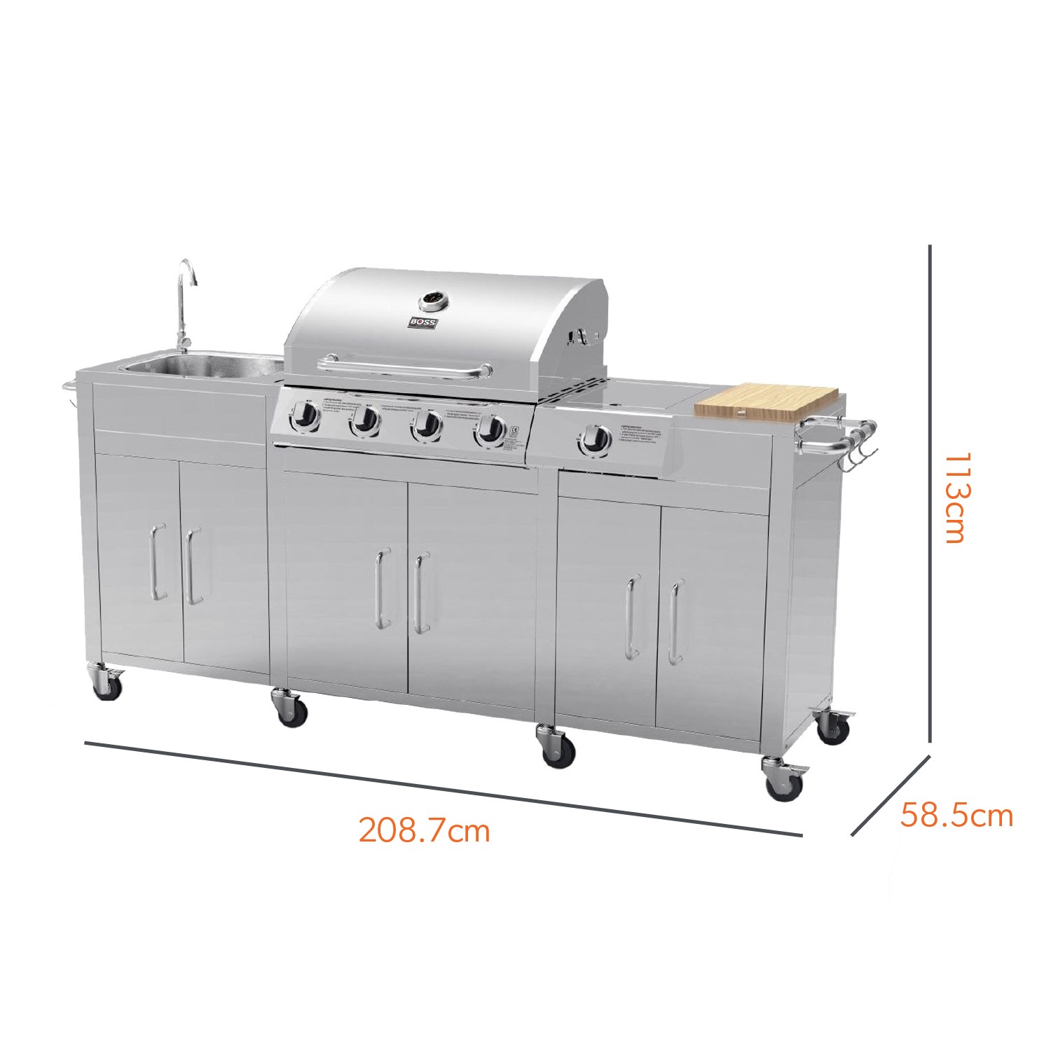 Boss Grill Texas Outdoor Kitchen In Full Stainless Steel Electriq