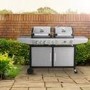 Refurbished electriQ iqdfbbq Dual Fuel Gas and Charcoal BBQ with 3 Burners