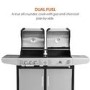 Refurbished electriQ iqdfbbq Dual Fuel Gas and Charcoal BBQ with 3 Burners