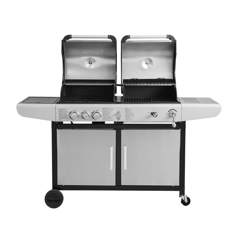 Refurbished electriQ iqdfbbq Dual Fuel Gas and Charcoal BBQ with 3 Burners
