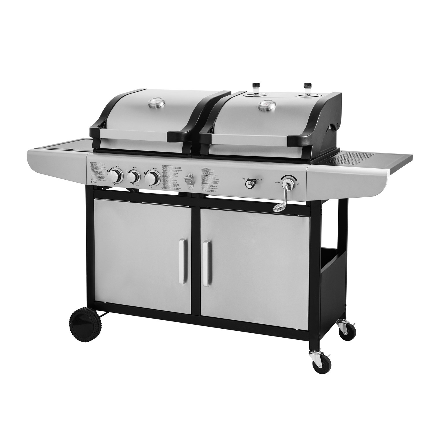 Refurbished electriQ iqdfbbq Dual Fuel Gas and Charcoal BBQ with 3